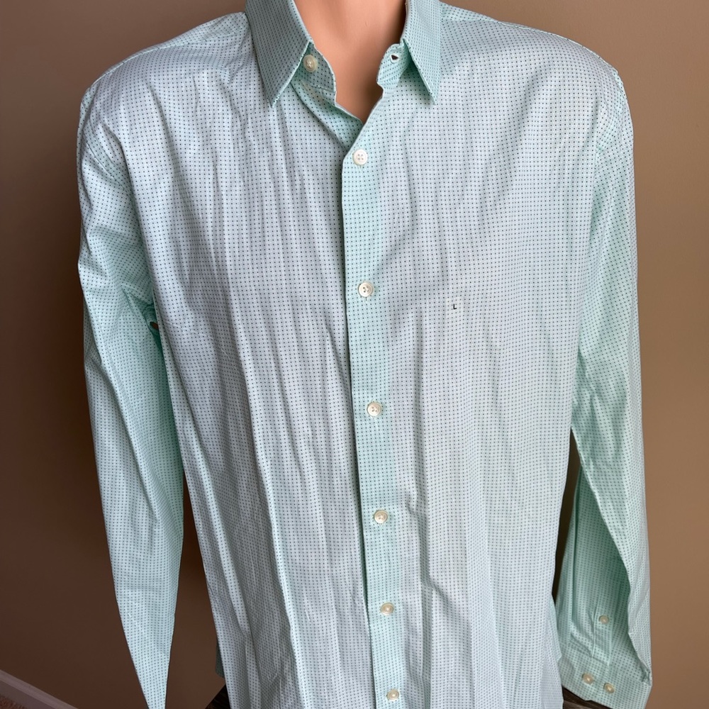 NWT Express Fitted Green Button Down SZ L